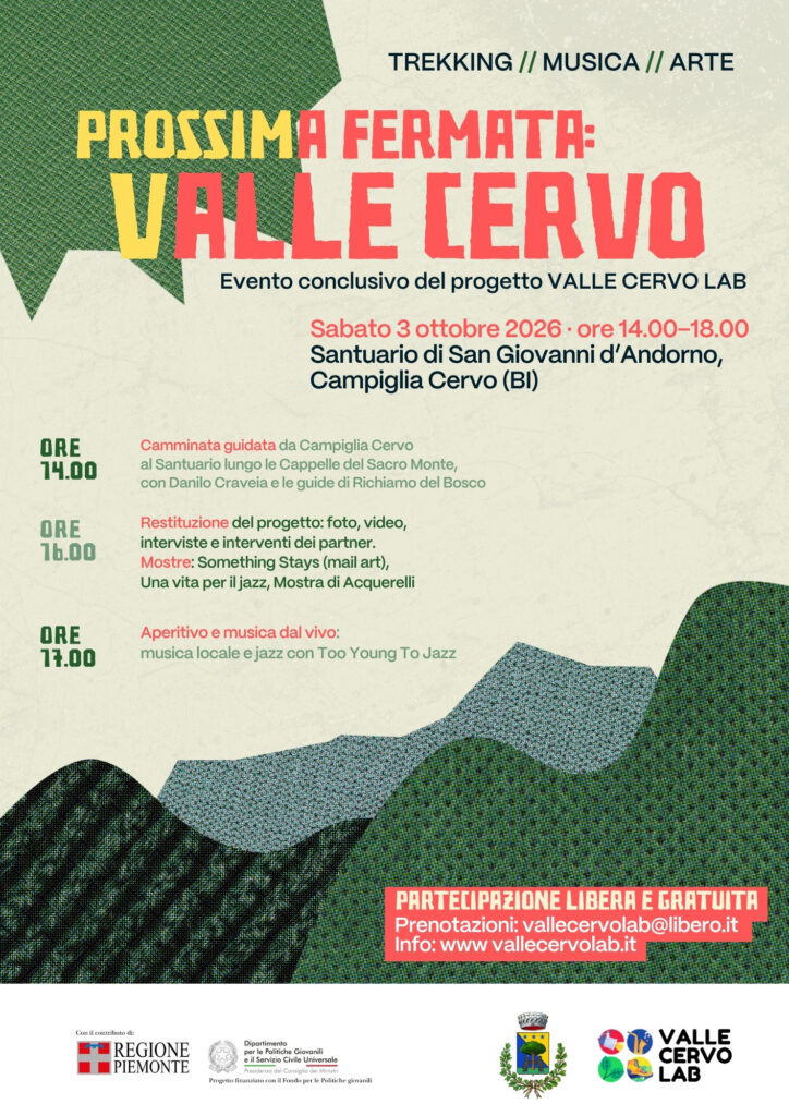«Prossima fermata: Valle Cervo», sabato 3 ottobre l'evento conclusivo di Valle Cervo LAB evento finale locandina